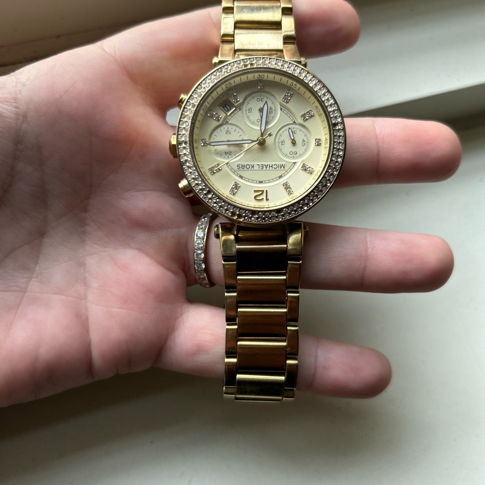 Michael Kors Parker Women's Watch, Stainless Steel and Pavé Crystal Watch